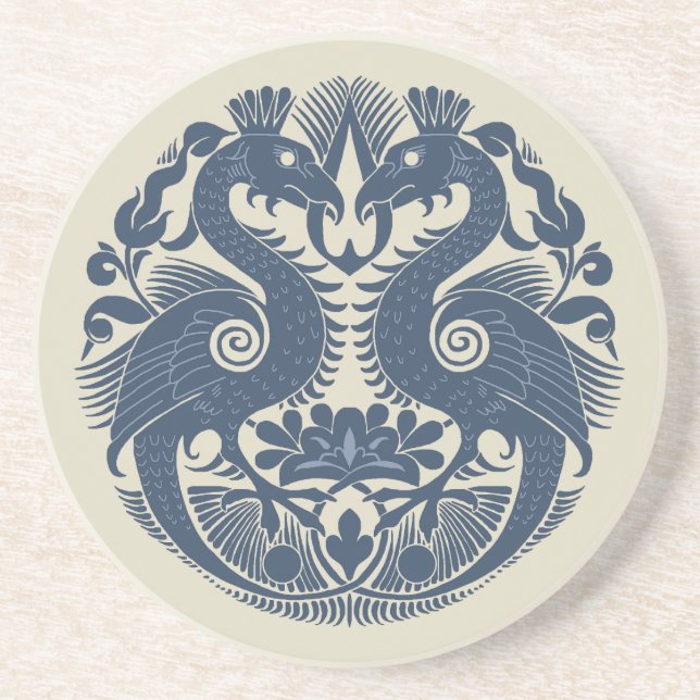 Porta copos de Sandstone com Pássaros (Frente)