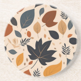 Porta copos de Sandstone Folha de outono Mapeament