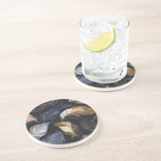 Porta copos de Sandstone Round Bohemian com penas