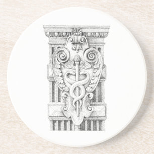 Porta copos de Sandstone Round CADUCEUS