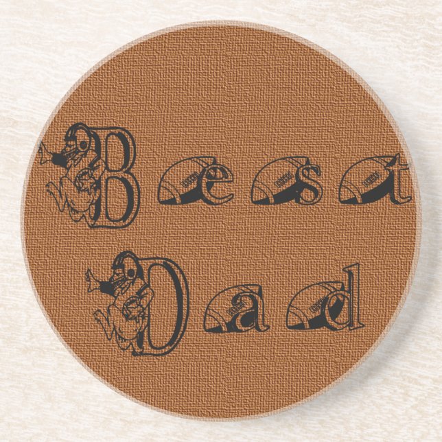 Porta copos de texto de futebol do melhor Pai (Frente)