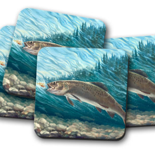 Porta copos de Trouts   Conjunto de Portas copos d