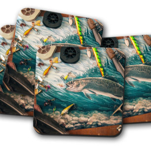 Porta copos de Trouts Fish Lures   Conjunto de Por