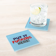 Porta copos De Vidro Coloque Aqui!