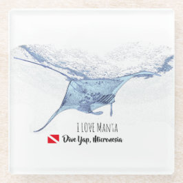 Porta copos de vidro da silhueta de raio Manta