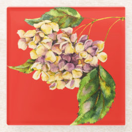 Porta copos de vidro de Crimson e Geranium