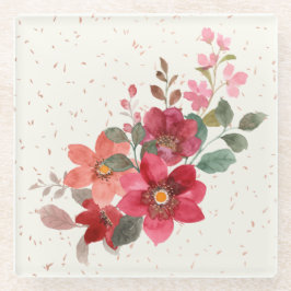 Porta copos de vidro vermelho