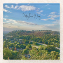 Porta copos de vidro vermelho bonito