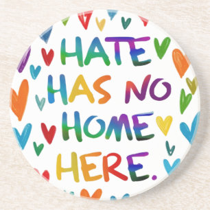 Porta-copos Declaração de Coração Colorido: O Ódio Não Tem Lar