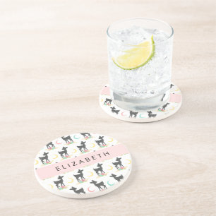 Porta-copos Deer Pattern, Baby Deer, Boho, Flores, Seu Nome