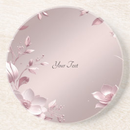 Porta-copos Delicate Pink Floral Sandstone Coaster