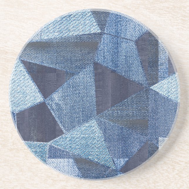 Porta-copos Denim Urban: Patchwork Disparada. (Frente)