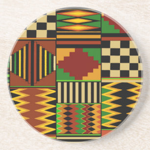Porta-copos Desenho Africano de Tecido Kente Real