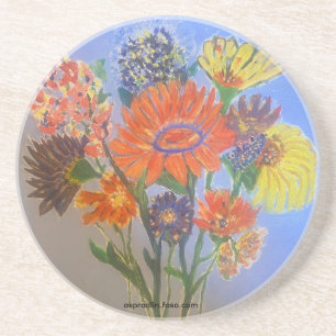 Porta-copos Desenho de Buquê Floral Glorioso Pintado à Mão