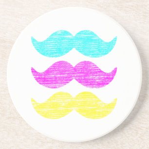 Porta-copos Desenho de Padrão de Bigode Retro Colorido