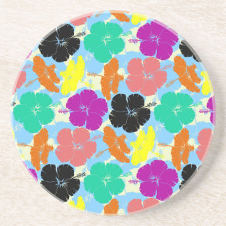 Porta-copos desenho de padrões de flores coloridas