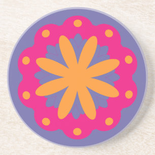 Porta-copos Desenho Floral Geométrico Ousado