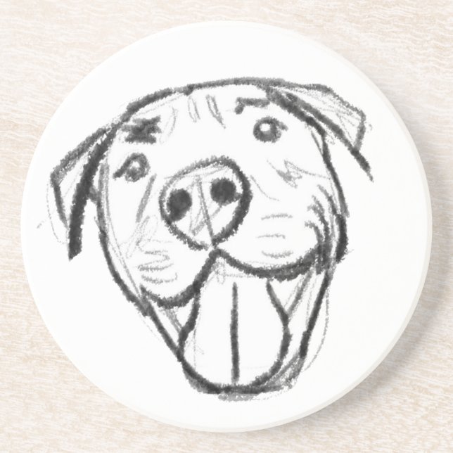 Porta-copos desenho pitbull simples amantes de cães preto bran (Frente)