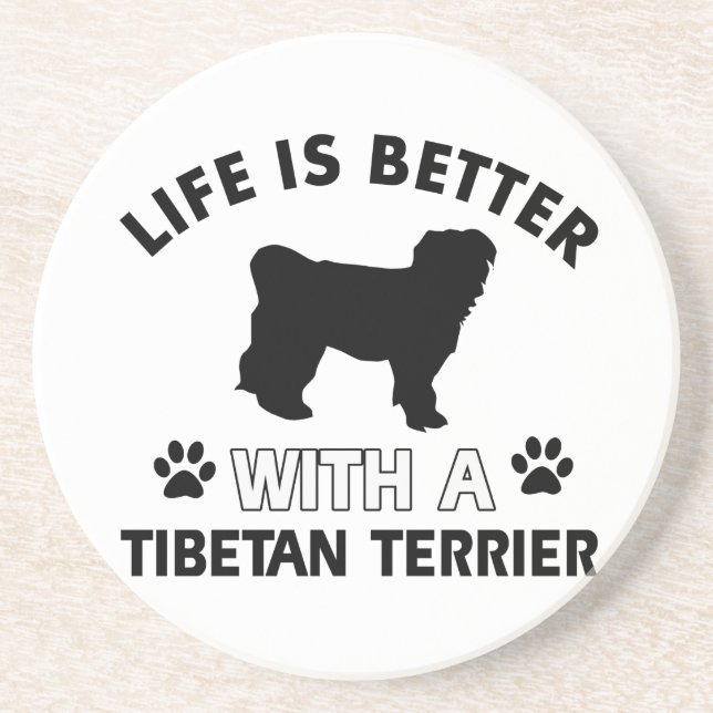 Porta-copos Design da raça do cão de Terrier tibetano (Frente)