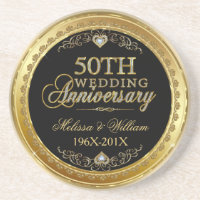 Design de 50º aniversário de casamento negro e Dou