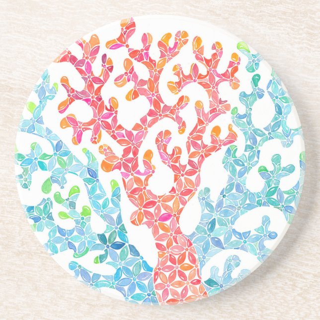 Porta copos Design de coral (Frente)