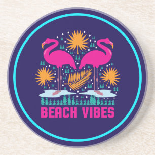 Porta-copos Design de Flamingos Rosa Vibes de Praia