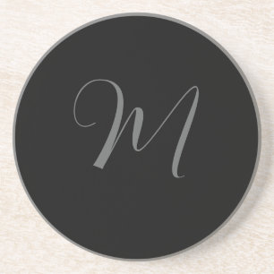 Porta-copos Design de Monograma Personalizado Minimalista Pret
