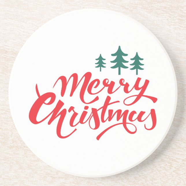 Porta-copos Design de Natal com árvores (Frente)