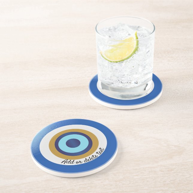 Porta-copos Design de Olho Grego Apenas Adicione Texto (Lateral)