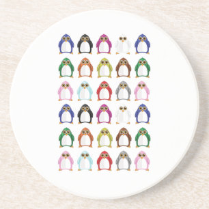 Porta-copos Design de Pinguim Arco-Íris Vibrante