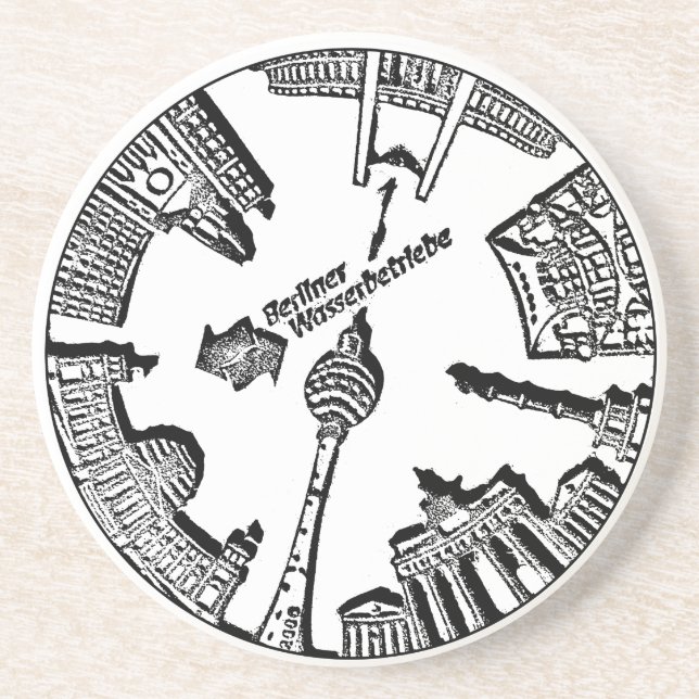 Porta-copos Design do selo de Berlim Alemanha do cobrir da rua (Frente)