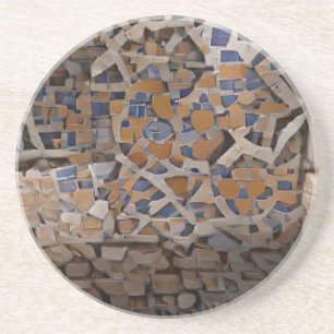 Porta-copos Design geométrica do tijolo azul-marrom-mosaico ma