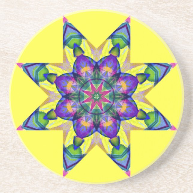 Porta-copos Design Kaleidoscopic Coaster.1 da mandala da (Frente)