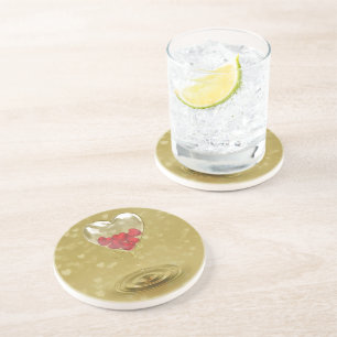 Porta-copos Design Romântico do Coração do Vidro