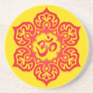 Porta-copos Design vermelho e amarelo floral de Aum