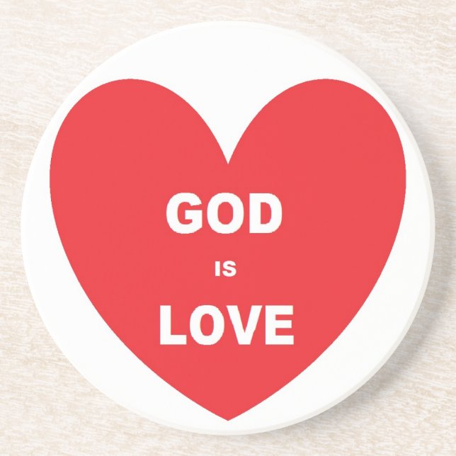 Porta copos Deus É Amor Coração Vermelho (Frente)