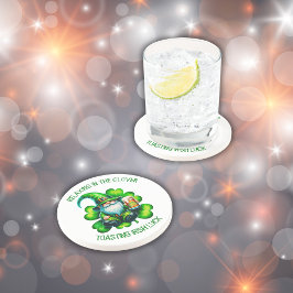 Porta-copos Dia de São Patrício Gnomo Bonito com Cerveja |