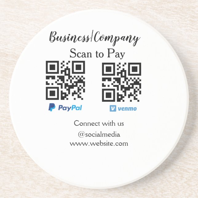 Porta-copos Digitalize para pagar código q r paypal venmo adic (Frente)