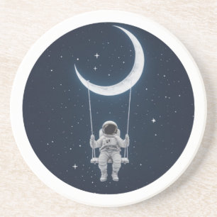 Porta-copos Divertido no espaço - Astronauta balançando na lua