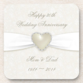 Porta copos do aniversário de casamento do damasco