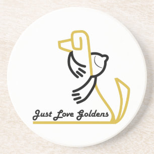 Porta copos do arenito do golden retriever, ouros
