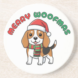 Porta copos do Beagle natalino: Woofmas Felizes