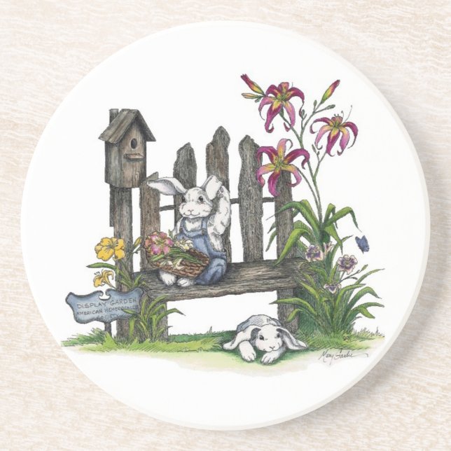 Porta copos do hemerocallis/coelho (Frente)