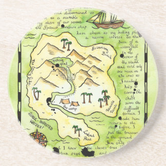 Porta copos do mapa do tesouro da ilha dos patifes