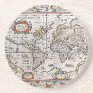 Porta copos do Mapa Mundial Antiquado