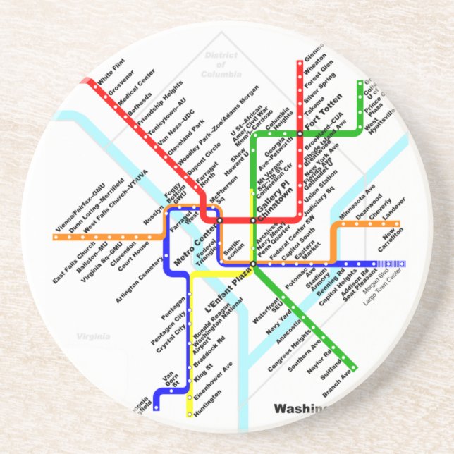 Porta copos do metro da C.C. de Washington (Frente)