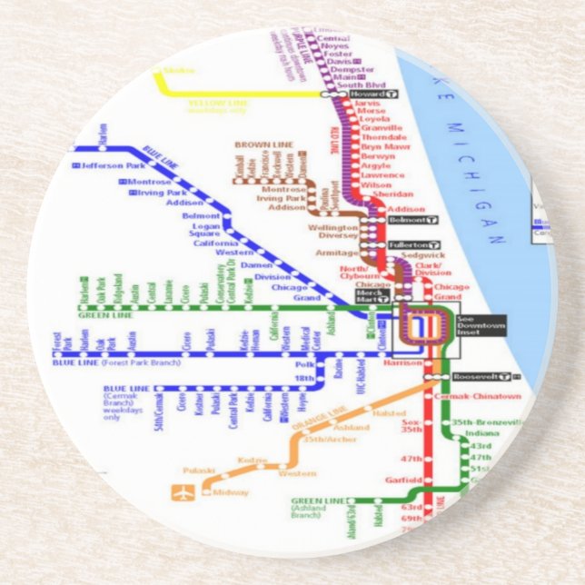 Porta copos do metrô de Chicago (Frente)