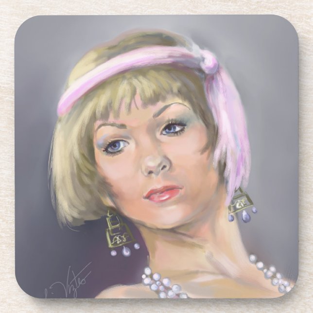 Porta copos do Retrato Flapper Springtime (Frente)