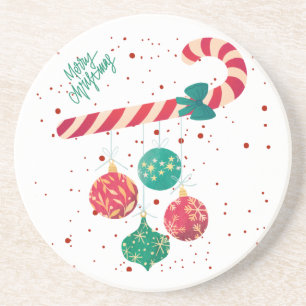 Porta-copos Doce Bastão de Doces e Enfeites de Natal Feriado