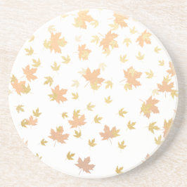 Porta-copos Dourada Leaf Confetti em tela clara